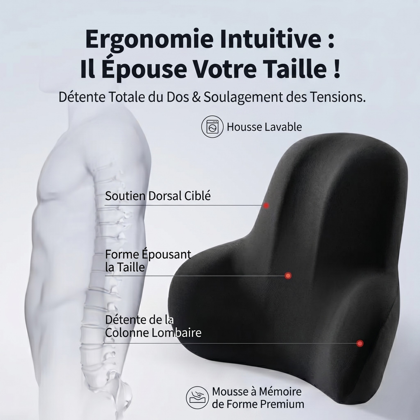 Coussin Lombaire Voiture Ergonomique