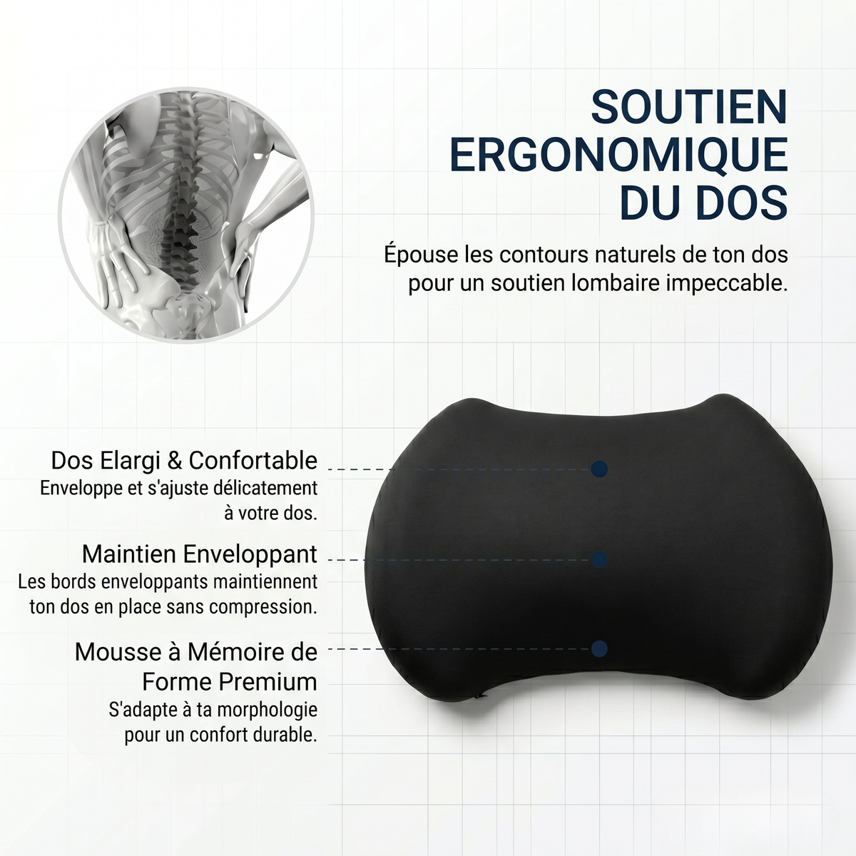 Coussin Lombaire Voiture Standard